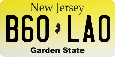NJ license plate B60LAO