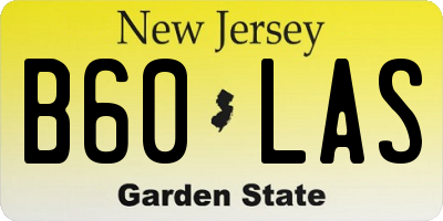 NJ license plate B60LAS