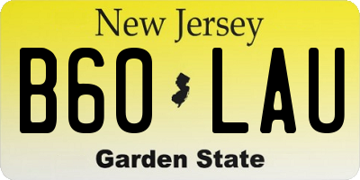 NJ license plate B60LAU