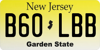 NJ license plate B60LBB