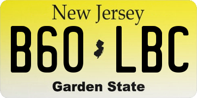 NJ license plate B60LBC
