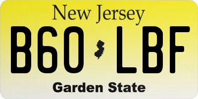 NJ license plate B60LBF