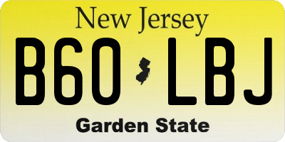 NJ license plate B60LBJ
