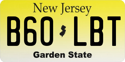 NJ license plate B60LBT
