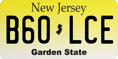 NJ license plate B60LCE