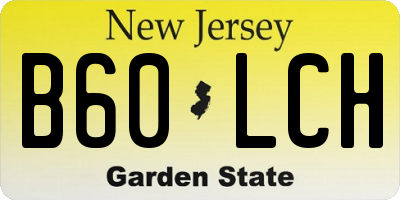 NJ license plate B60LCH