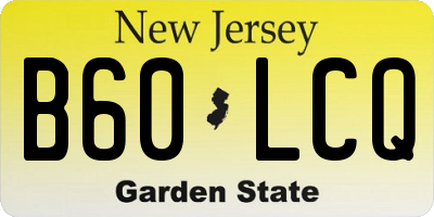 NJ license plate B60LCQ