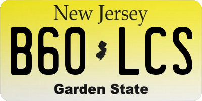 NJ license plate B60LCS