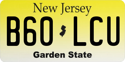 NJ license plate B60LCU