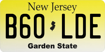 NJ license plate B60LDE