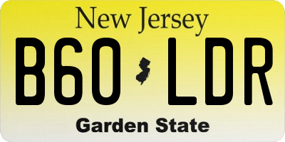 NJ license plate B60LDR
