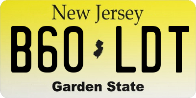 NJ license plate B60LDT