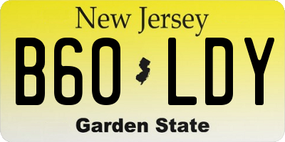 NJ license plate B60LDY