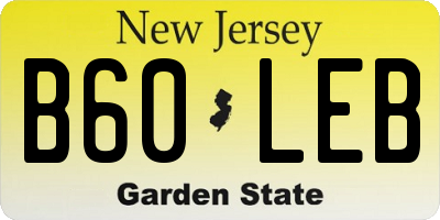 NJ license plate B60LEB