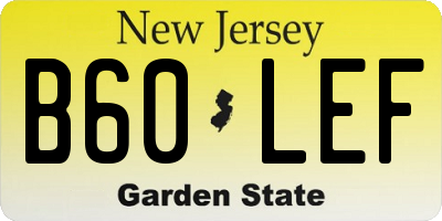 NJ license plate B60LEF