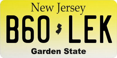 NJ license plate B60LEK
