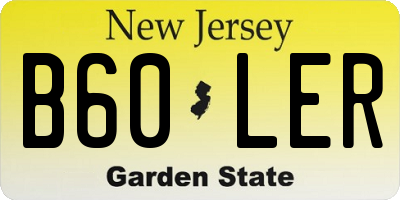 NJ license plate B60LER