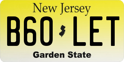 NJ license plate B60LET