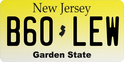 NJ license plate B60LEW