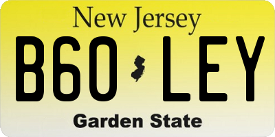 NJ license plate B60LEY