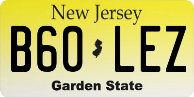 NJ license plate B60LEZ