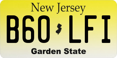 NJ license plate B60LFI