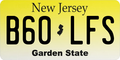 NJ license plate B60LFS