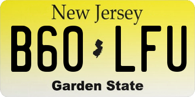 NJ license plate B60LFU