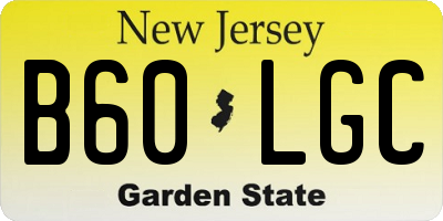NJ license plate B60LGC
