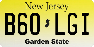 NJ license plate B60LGI