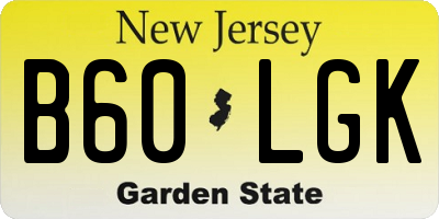 NJ license plate B60LGK