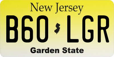 NJ license plate B60LGR
