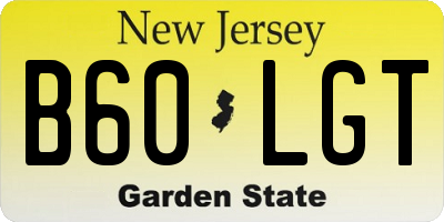 NJ license plate B60LGT
