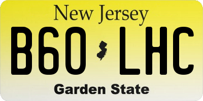 NJ license plate B60LHC