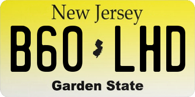 NJ license plate B60LHD