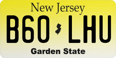 NJ license plate B60LHU