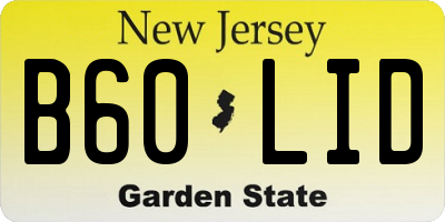 NJ license plate B60LID