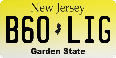 NJ license plate B60LIG