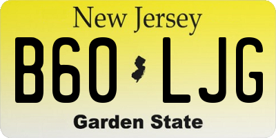NJ license plate B60LJG