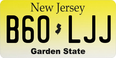 NJ license plate B60LJJ