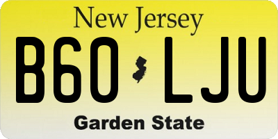 NJ license plate B60LJU
