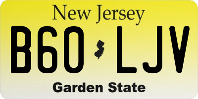 NJ license plate B60LJV