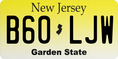 NJ license plate B60LJW