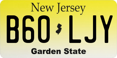 NJ license plate B60LJY