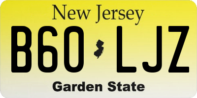 NJ license plate B60LJZ