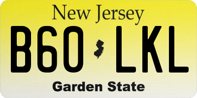 NJ license plate B60LKL
