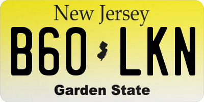 NJ license plate B60LKN