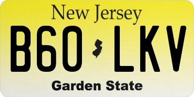 NJ license plate B60LKV