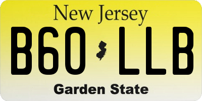 NJ license plate B60LLB