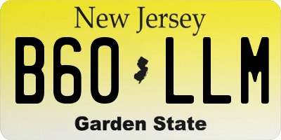 NJ license plate B60LLM